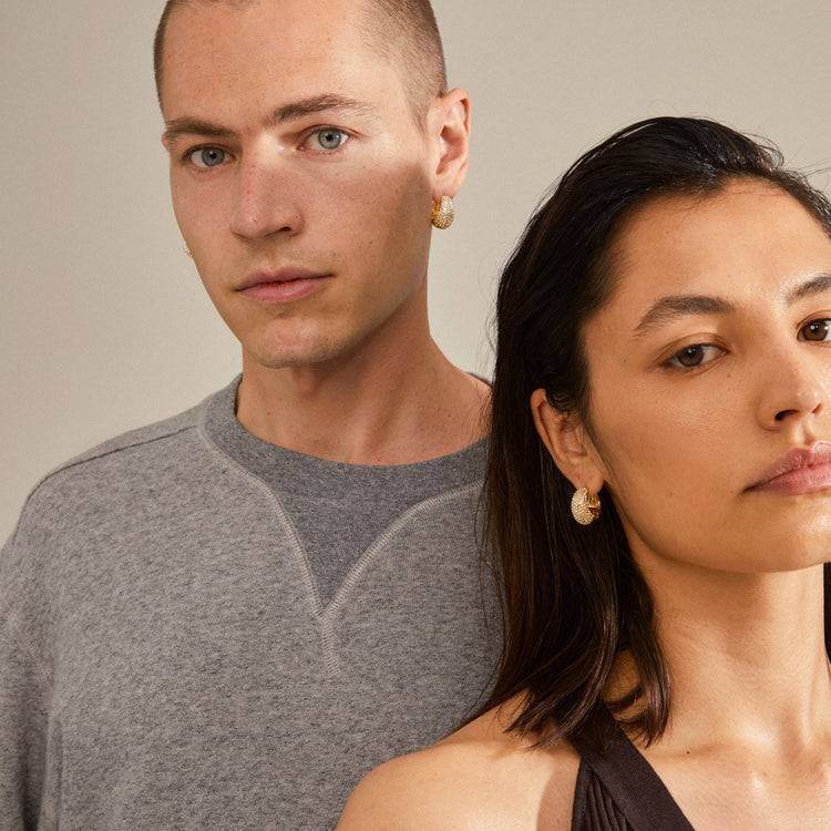 Pilgrim NAOMI Recycelte Kristall-Hoops Vergoldet