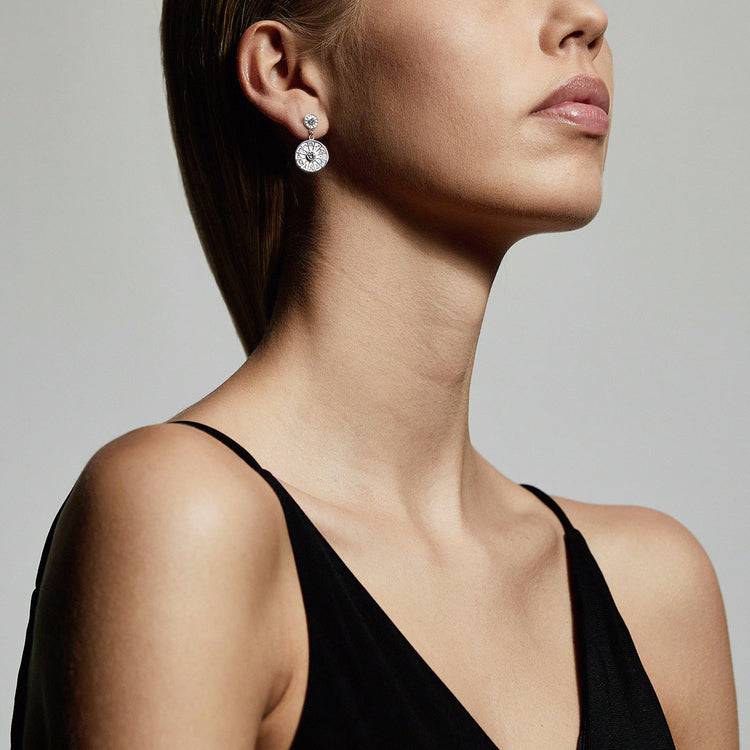 Pilgrim Ohrringe : Fia : Versilbert : Kristall