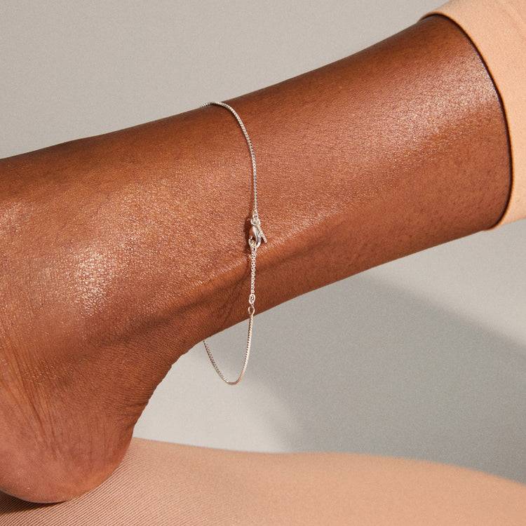 Pilgrim PALLAS Recycelte Knöchelkette, Versilbert