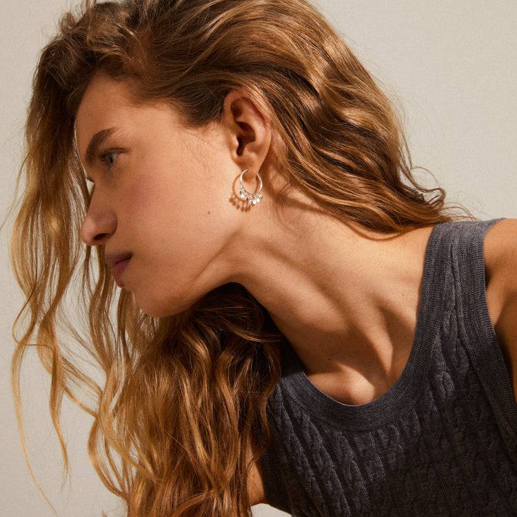 Pilgrim PANNA Recycelte Münz-Creolen, Versilbert