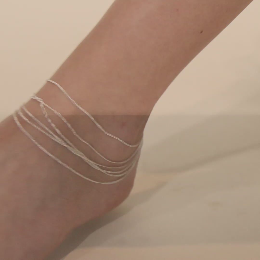 Pilgrim PAUSE Recyceltes Fußkettchen, Versilbert