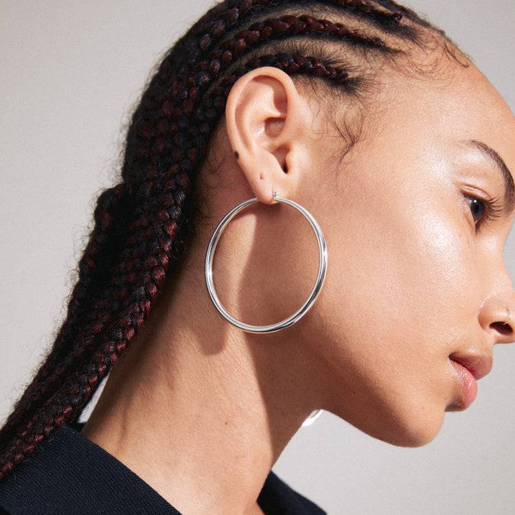 Pilgrim PRIYA Recycelte Große Creolen Versilbert