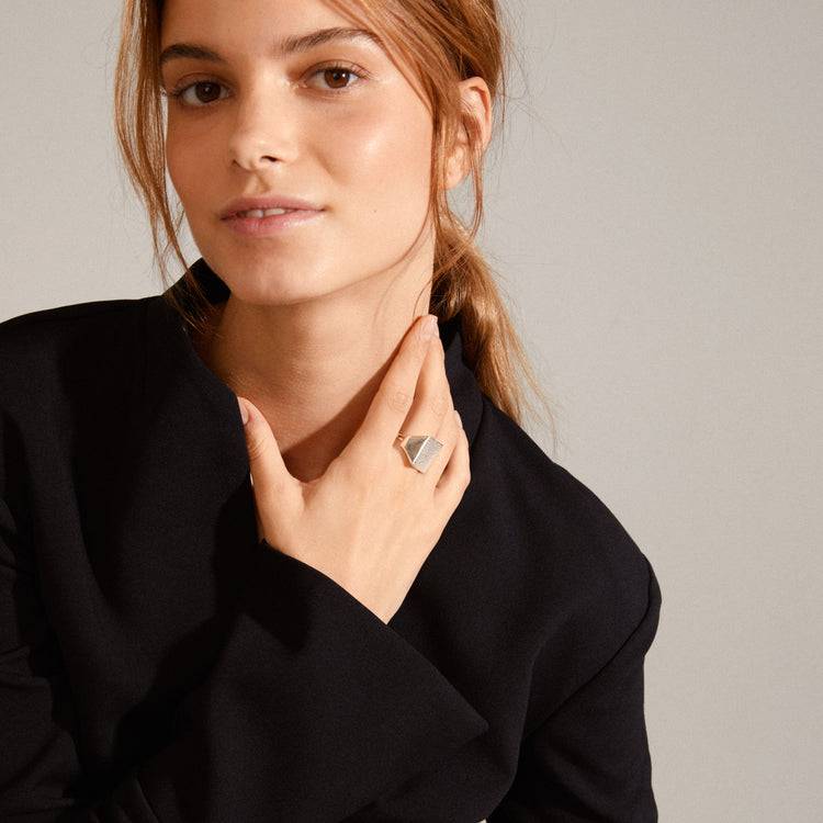 Pilgrim PULSE Recycelter Siegelring Versilbert