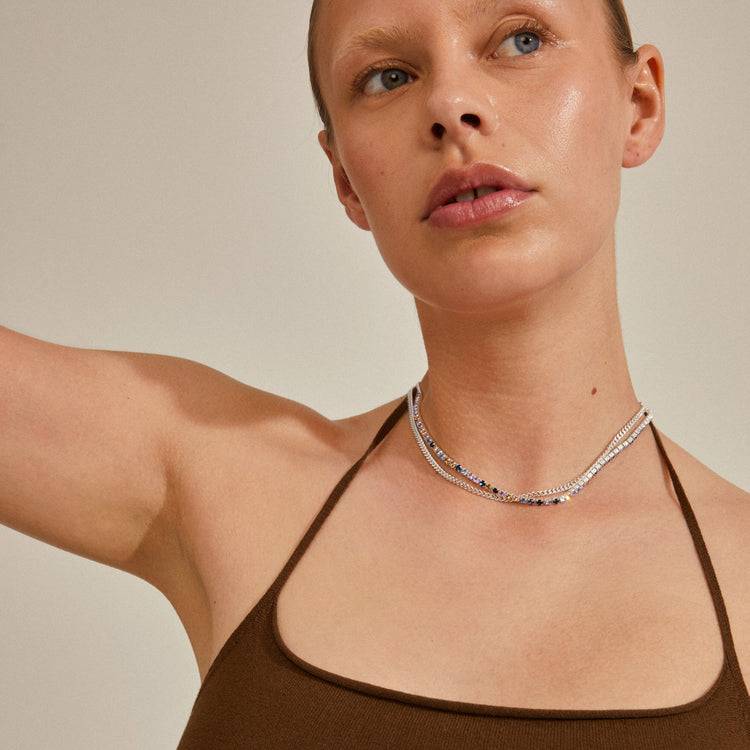 Pilgrim REIGN Halsketten, 2-in-1-Set, Versilbert