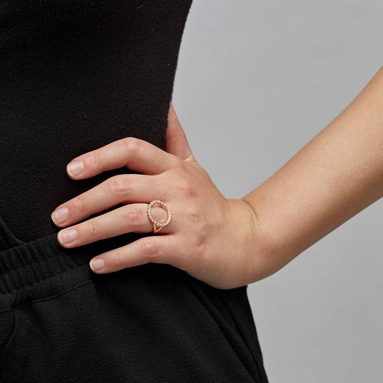 Pilgrim Ring : Malin : Rosévergoldet : Kristall