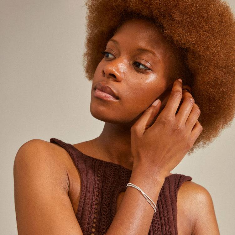 Pilgrim ROWAN Kristallarmband, 2-in-1, Versilbert