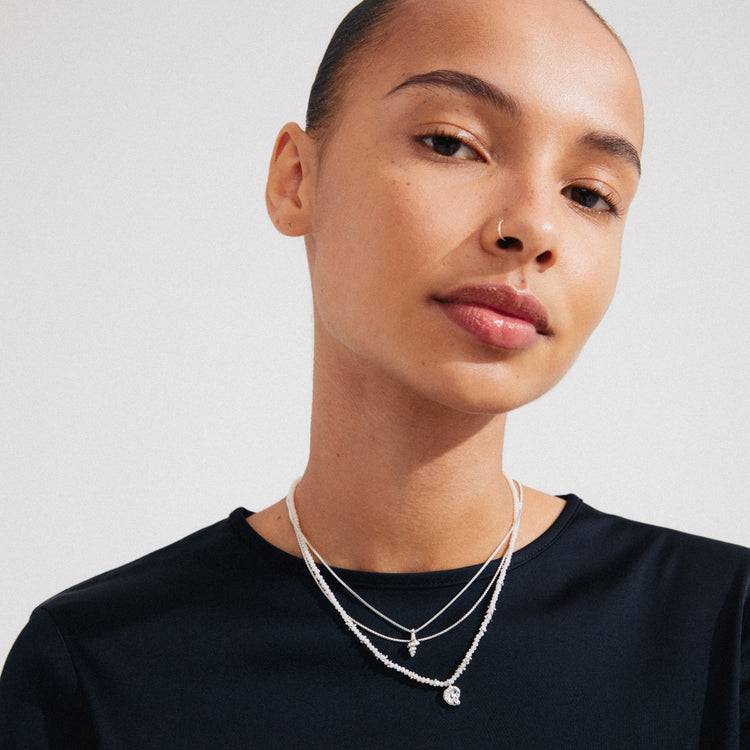 Pilgrim SEA Halskette, 3-in-1 Set, Weiß/Versilbert