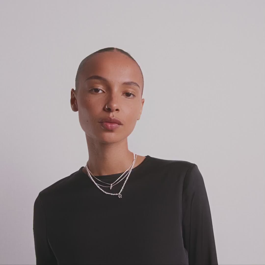 Pilgrim SEA Halskette, 3-in-1 Set, Weiß/Versilbert