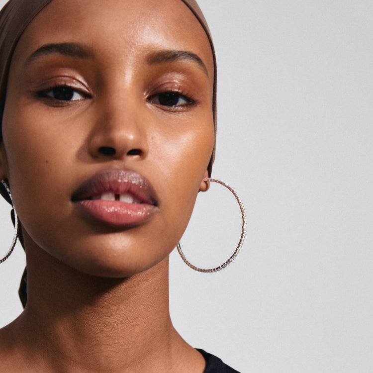 Pilgrim SIDNEY Kristall-Creolen Versilbert