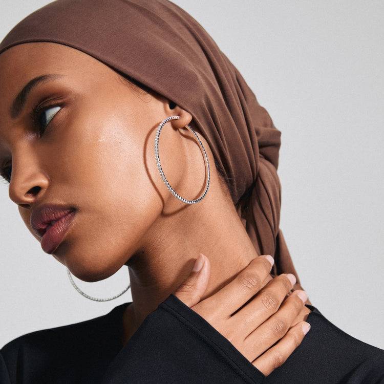 Pilgrim SIDNEY Kristall-Creolen Versilbert