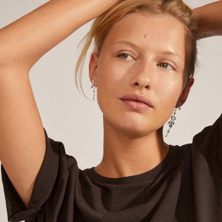 Pilgrim SMILE Ohrringe, 2-in-1 Set, Versilbert