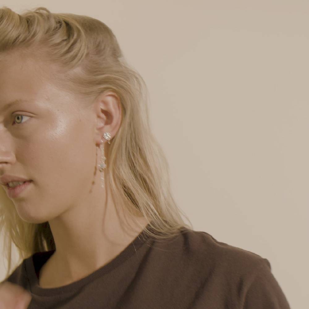 Pilgrim SMILE Ohrringe, 2-in-1 Set, Versilbert