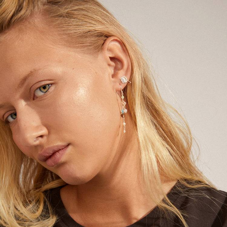 Pilgrim SMILE Ohrringe, 2-in-1 Set, Versilbert