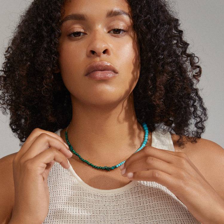 Pilgrim SOULMATES Halskette, Blau/vergoldet