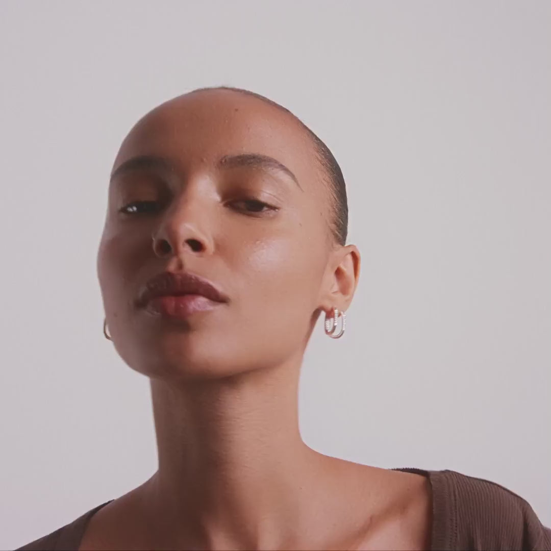 Pilgrim STAR Recycelte Hoops, Versilbert