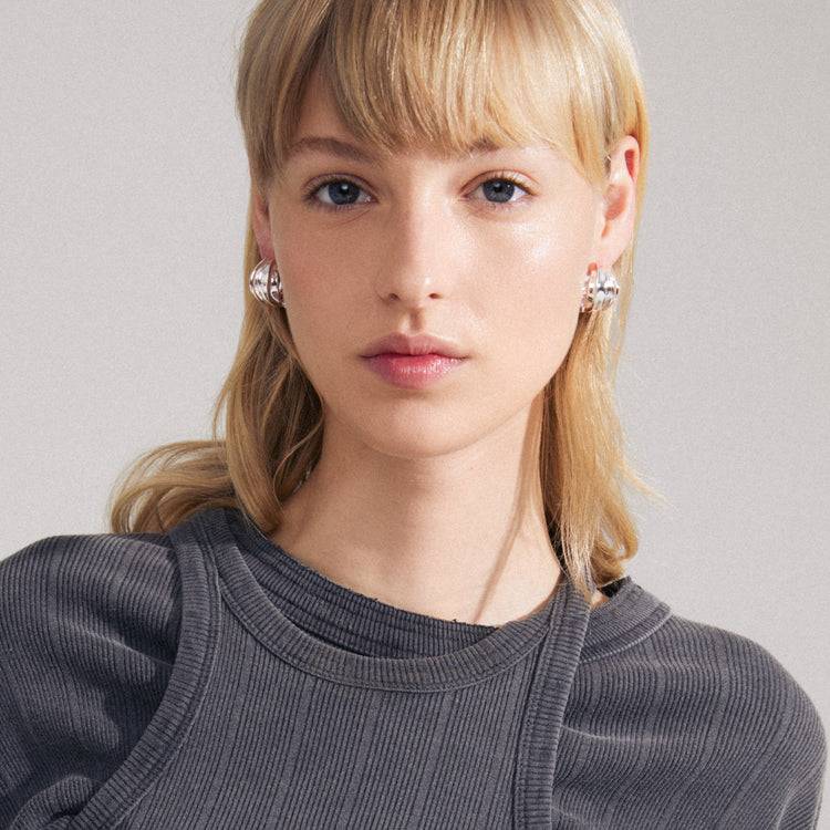 Pilgrim STAY Recycelte Creolen Versilbert