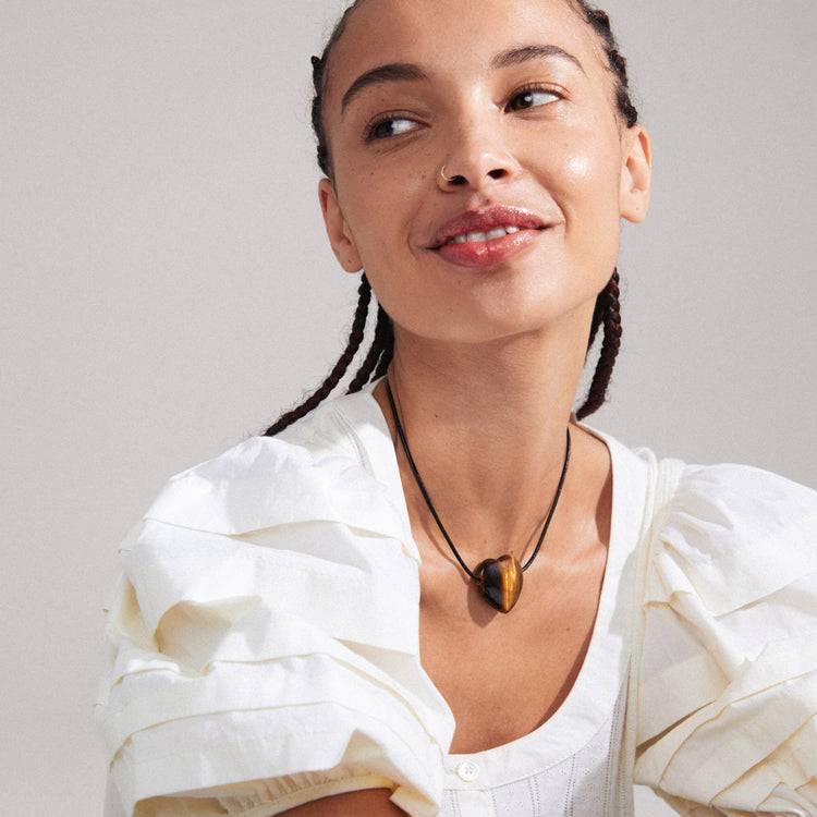 Pilgrim STAY Tigerauge Halskette Versilbert