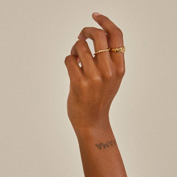 Pilgrim SUN Recycelte Ringe, 2-in-1-Set, Vergoldet