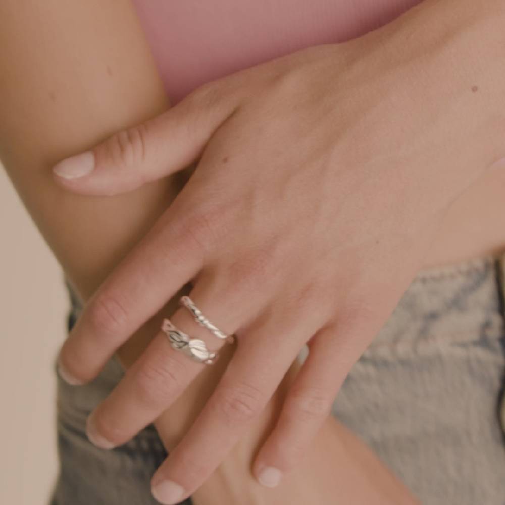 Pilgrim SUN Recycelte Ringe, 2-in-1-Set, Versilbert