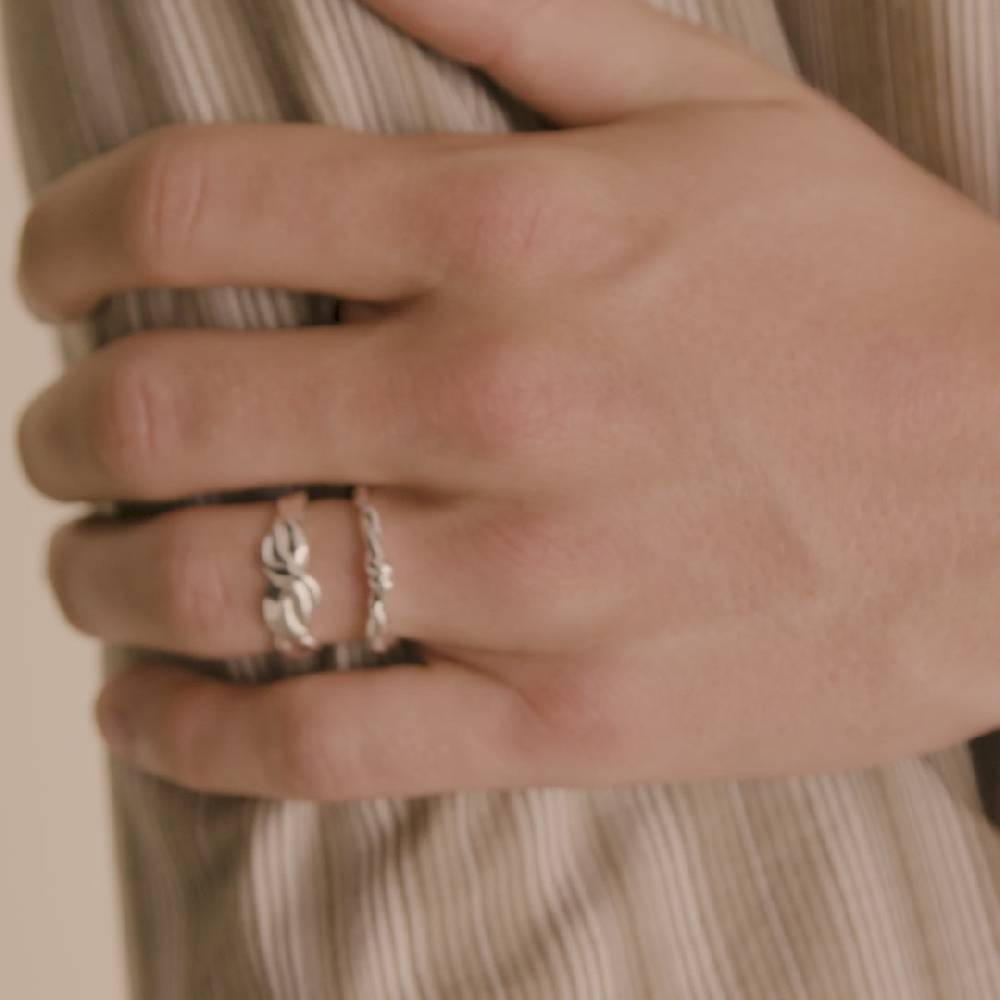 Pilgrim SUN Recycelte Ringe, 2-in-1-Set, Versilbert