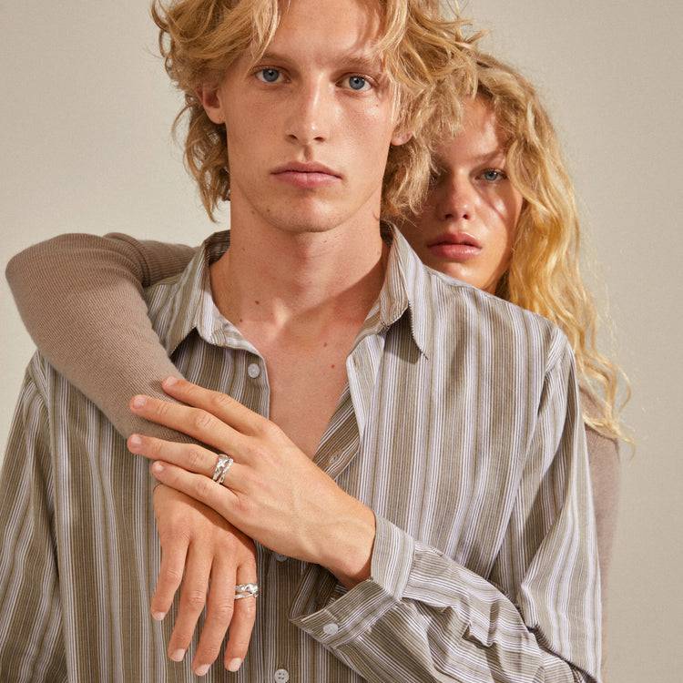 Pilgrim SUN Recycelte Ringe, 2-in-1-Set, Versilbert