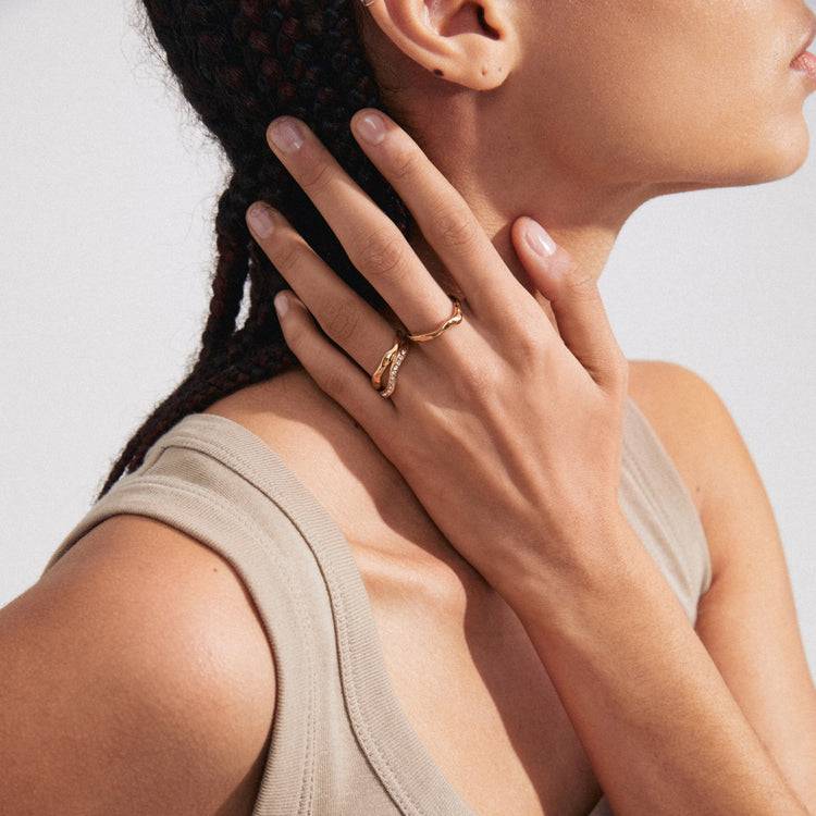 Pilgrim TRUE Recycelte Ringe 3-in-1-Set Vergoldet