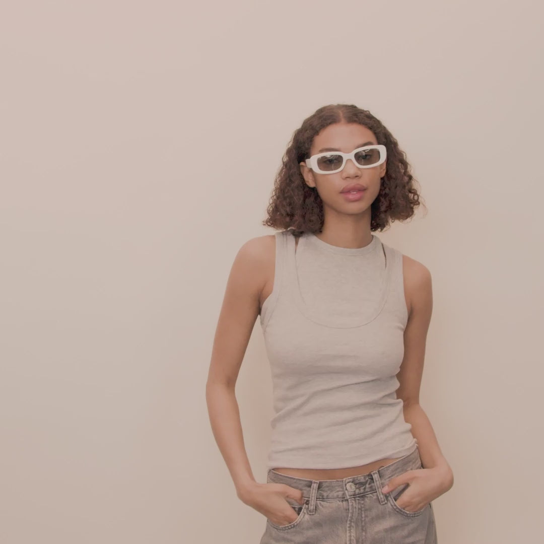 Pilgrim YANSEL Recycelte Sonnenbrille Weiß