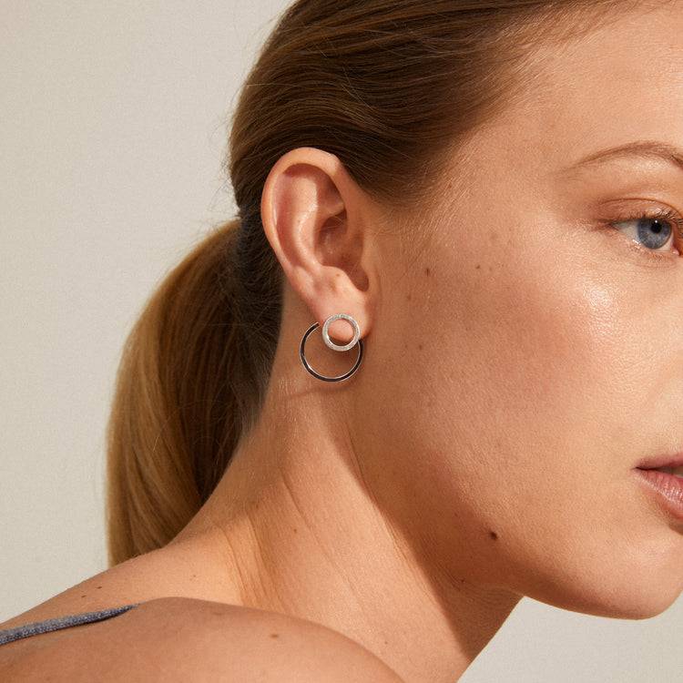 Pilgrim ZOOEY Recycelte 2-in-1 Ohrringe, Versilbert