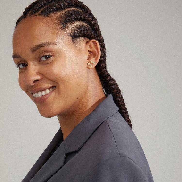 Pilgrim QUINN Recycelte, Organ. Geformte Kristallohrringe, Vergoldet