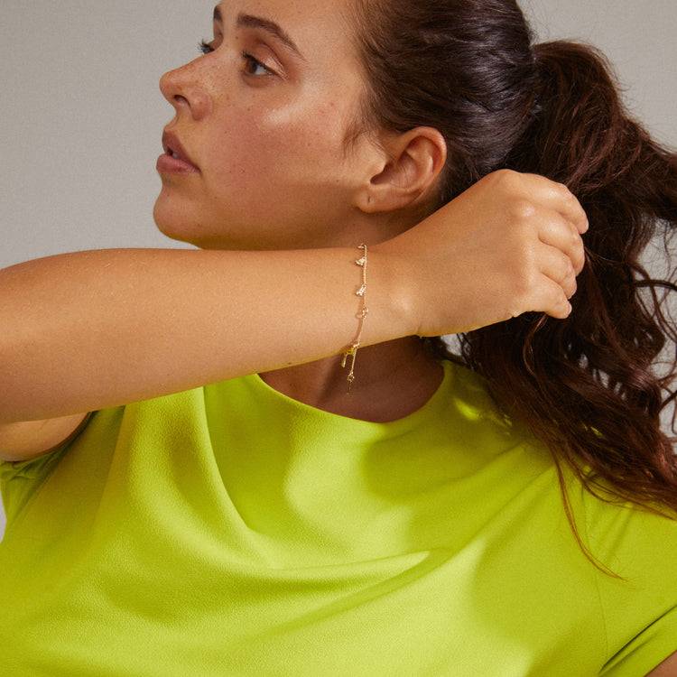 Pilgrim QUINN Recyceltes Kristall-Armband Mit Charm, Vergoldet