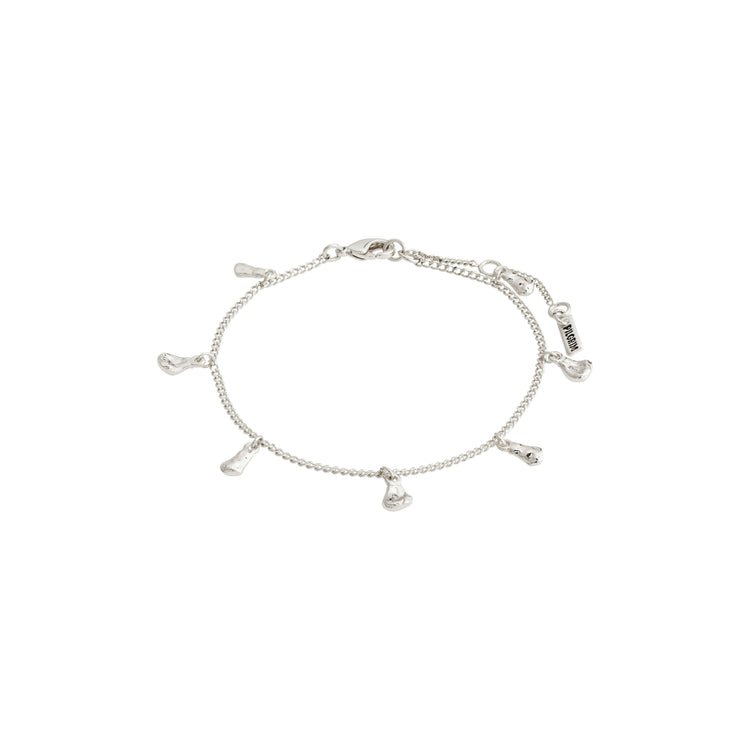 Pilgrim QUINN recyceltes Kristall-Armband mit Charm, versilbert