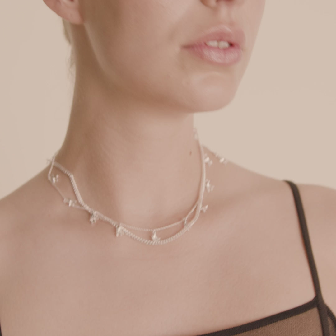 Pilgrim RAIN Recycelte Halsketten 2-in-1-Set, Versilbert