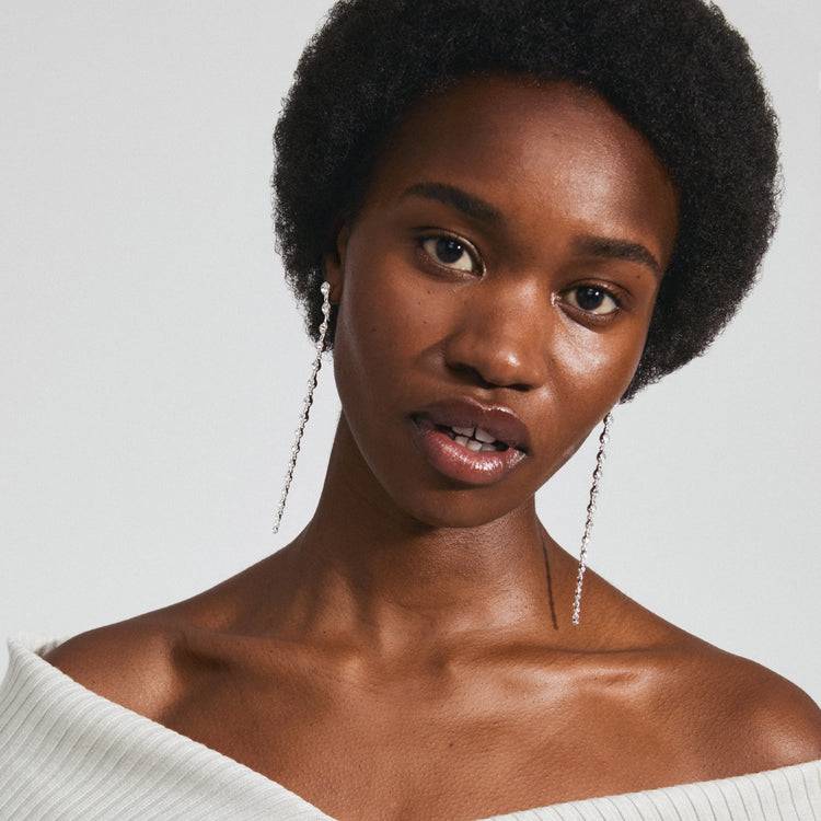 Pilgrim REAGAN Recycelte Kristallohrringe Versilbert