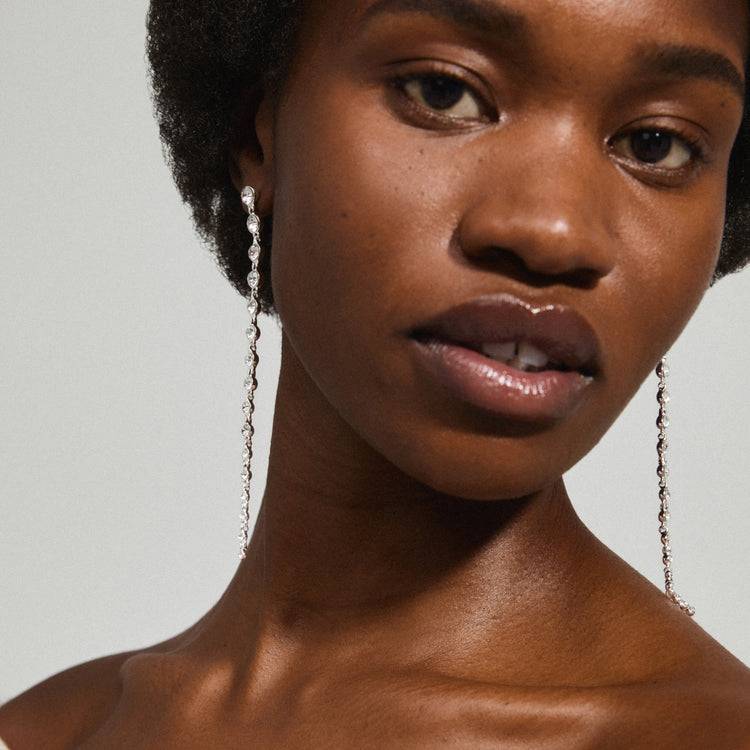 Pilgrim REAGAN Recycelte Kristallohrringe Versilbert