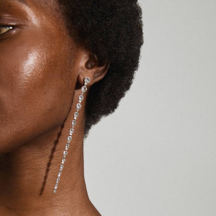 Pilgrim REAGAN Recycelte Kristallohrringe Versilbert