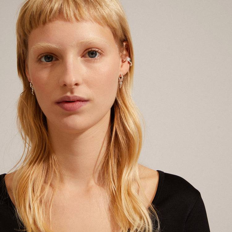 Pilgrim RHYTHM Recycelte Creolen Und Cuff-Ohrringe Versilbert