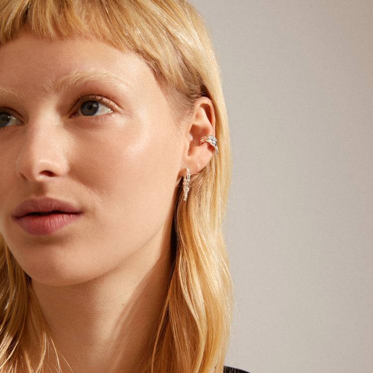 Pilgrim RHYTHM Recycelte Creolen Und Cuff-Ohrringe Versilbert