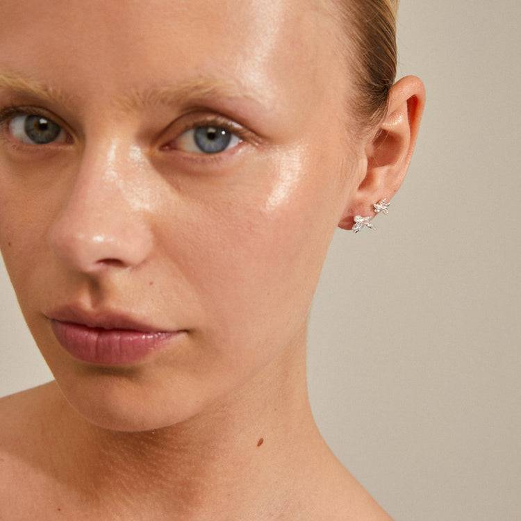 Pilgrim RIKO Recycelte Ohrringe, 2-in-1-Set, Versilbert