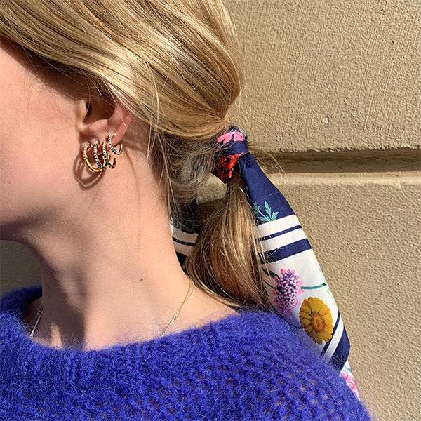 Pilgrim ROBERTA Recycelte Kristall-Halbcreolen, Vergoldet