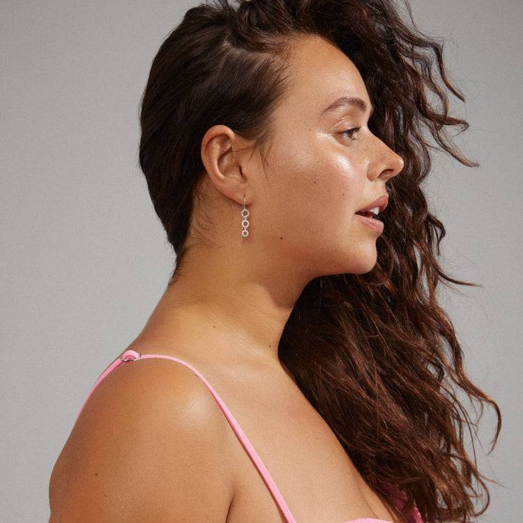 Pilgrim ROGUE Recycelte Kettchen-Kristallohrringe, Versilbert