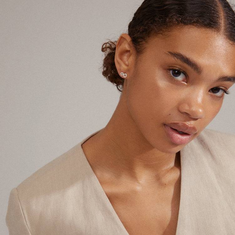 Pilgrim ROGUE Recycelte Kristallohrringe, Versilbert