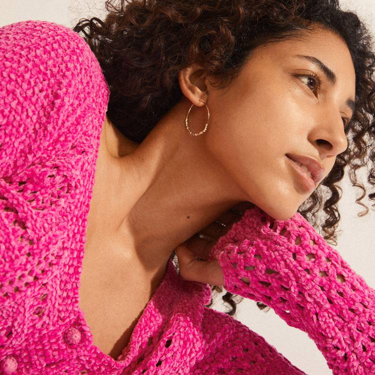 Pilgrim ROMINA Hoop-Ohrringe Mit Deko-Perlen, Vergoldet