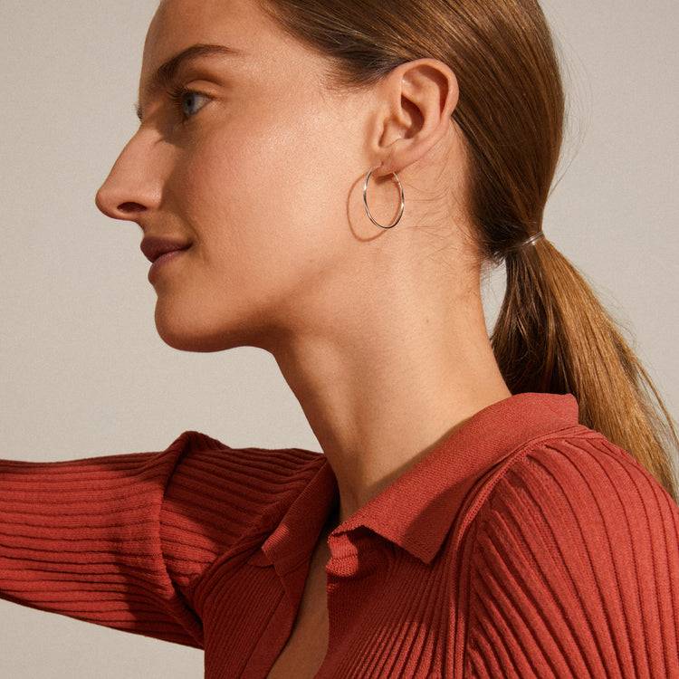 Pilgrim SANNE Mittelgroße Hoop-Ohrringe, Versilbert