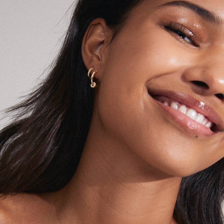 Pilgrim SCOTTIE Recycelte Ohrringe 2-in-1-Set Vergoldet