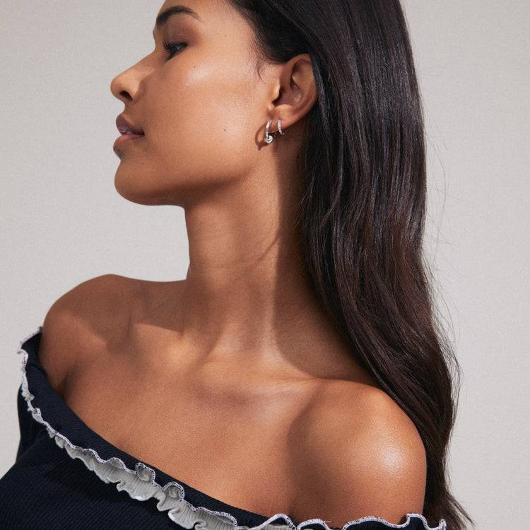 Pilgrim SCOTTIE Recycelte Ohrringe 2-in-1-Set Versilbert