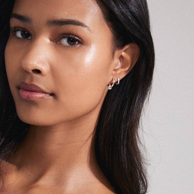 Pilgrim SCOTTIE Recycelte Ohrringe 2-in-1-Set Versilbert