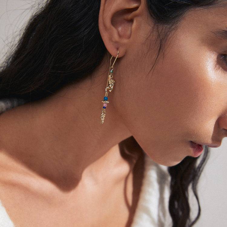 Pilgrim SELENE Recycelter, Einzelner Ohrring Vergoldet