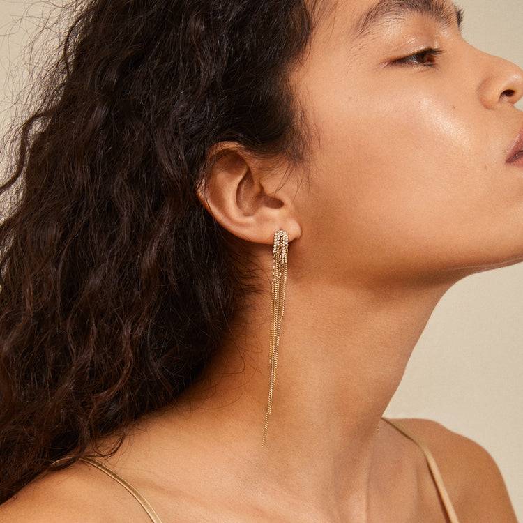 Pilgrim SERENITY Wasserfall-Ohrringe Mit Kristall-Deko Vergoldet