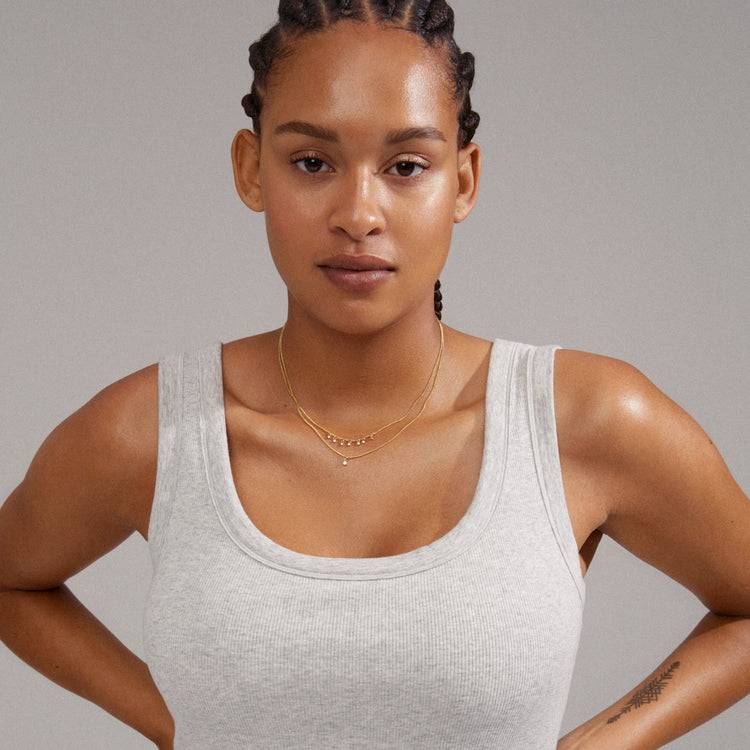 Pilgrim SIA Recycelte Kristallkette 2-in-1, Vergoldet