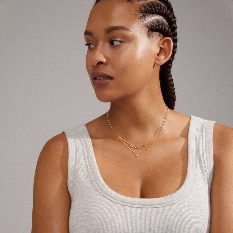 Pilgrim SIA Recycelte Kristallkette 2-in-1, Vergoldet